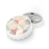 Geometric white bottle opener with trendy pastel geometric pattern.