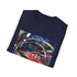 Charcoal cotton t-shirt with vibrant watercolor London Underground design