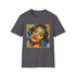 Charcoal pop art portrait t-shirt in soft cotton with regular fit