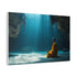 Monk Meditating in Underwater Cave — Canvas Wall Art — Side Profile & Stretched Corner Detail