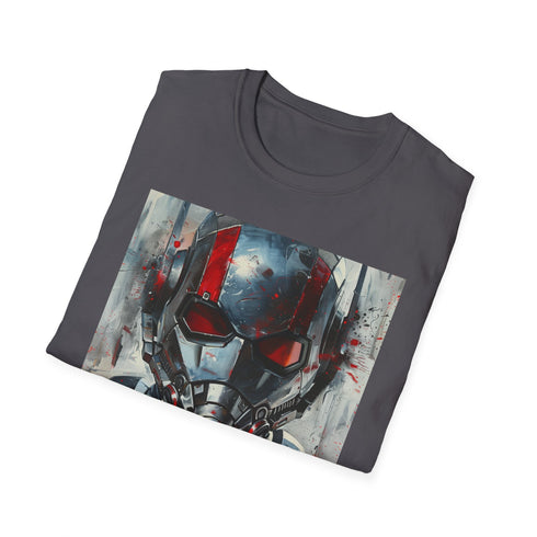 Charcoal Ant-Man T-shirt with vibrant superhero portrait.
