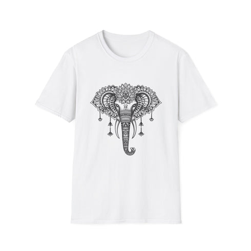 Mandala Elephant Wisdom Grace T-Shirt in Charcoal for Men and Women
