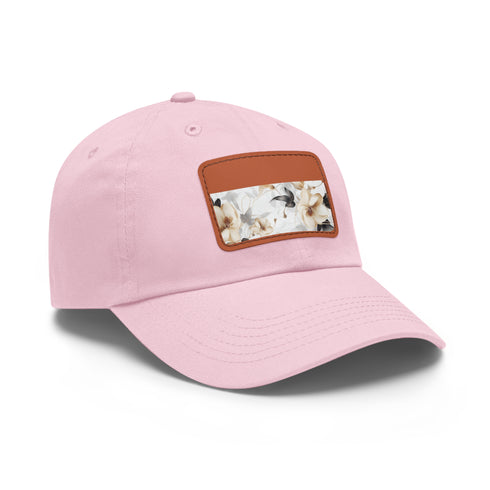 Botanical x-ray blossom cap, white with light brown rectangle patch.