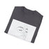 Minimalist charcoal cotton crew neck t-shirt with elegant line art face.