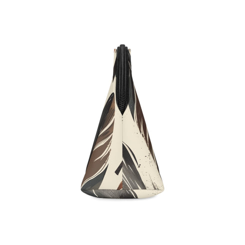 Boho Feather Bliss Makeup Bag with zipper, 6.3" x 9.4" x 3.3".