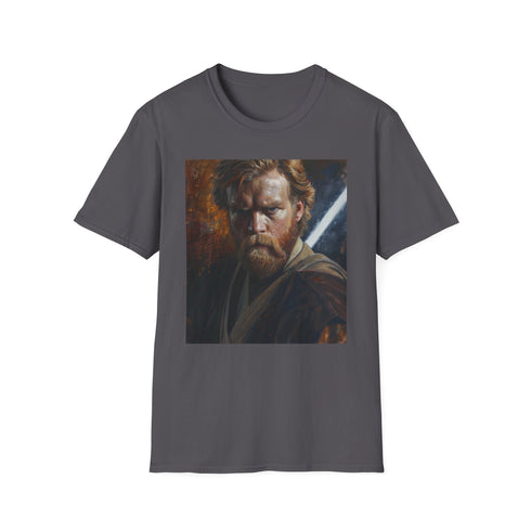 Charcoal regular fit cotton T-shirt featuring vibrant Obi-Wan Kenobi painting