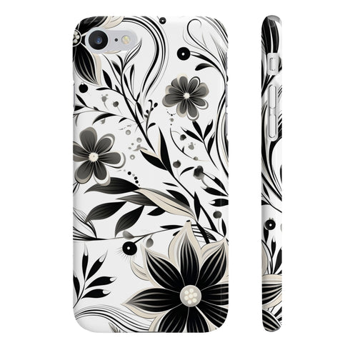 Monochrome Flow Abstract Pattern Slim Phone Case - iPhone 7 Plus, Glossy