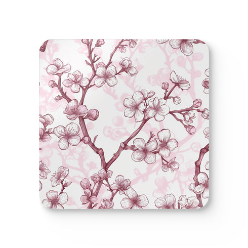 Cherry Blossom Corkwood Coaster Set | Home Decor | Accessories, Coasters, Desk, Kitchen, Kitchen Accessories, Sublimation, Summer Picks | Prints with Passion