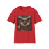 Steampunk owl design charcoal t-shirt, men's small.