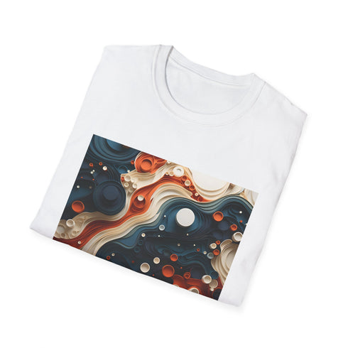 Charcoal cotton T-shirt with abstract geometric design for summer and TikTok style