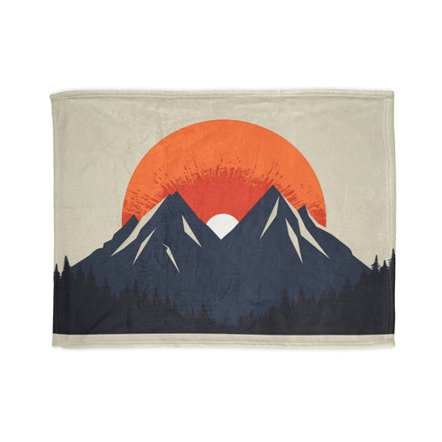 Minimalist Camelback Resort inspired mountain sunrise blanket for Mother's Day.