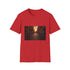Charcoal crew neck T-shirt with golden hour Rome design in cotton fabric