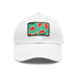 Watermelon print Hawaiian cap in white with light brown rectangle patch