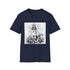 Hand-drawn lighthouse charcoal T-shirt with a soft textured fabric and crew neck