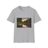 Charcoal cotton crew neck T-shirt featuring Amazon rainforest symphony graphic