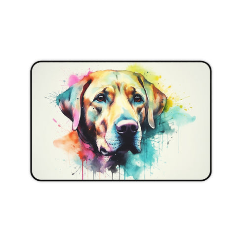 Labrador pups in playful pose desk mat for back-to-school season.