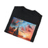 Charcoal cotton T-shirt with Boracay sunset print and regular fit design