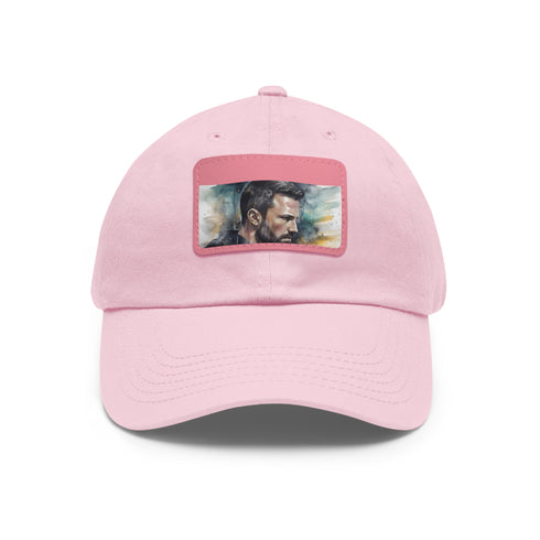 White cotton Batman cap with unique watercolor design for superhero fashion fans.