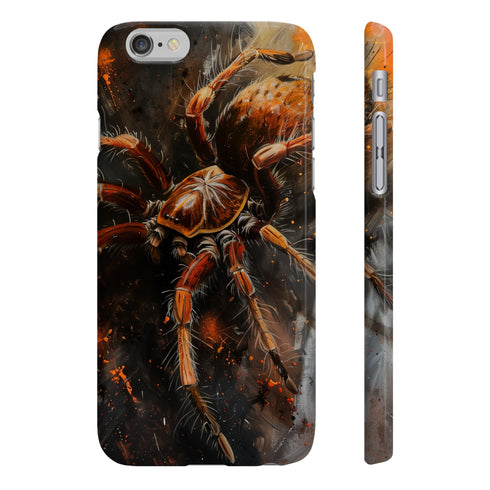 Arachnid Artistry Phone Case with Captivating Spiderweb Design, Glossy Texture