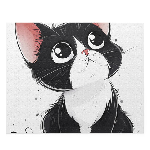 Colorful cartoon cat jigsaw puzzle, 10" x 8", 120 pieces.