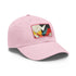GeoCool Abstract Shapes Baseball Cap in White with Light Brown patch