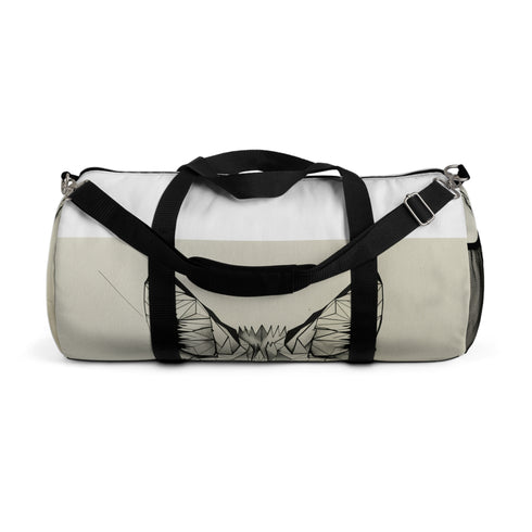 Fox Frenzy Small Duffel Bag: Geometric fox design for travel adventures.