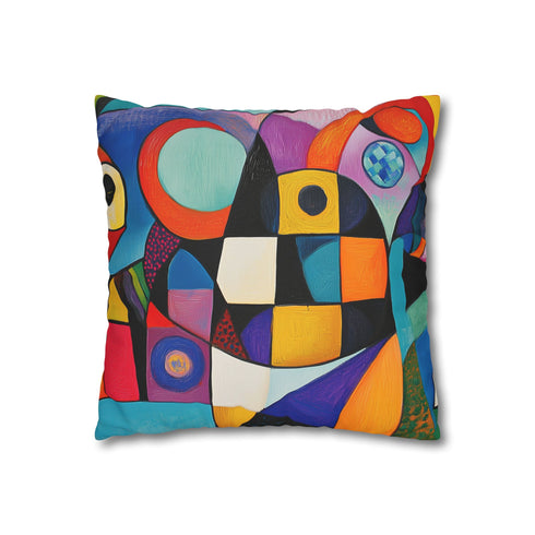 Vibrant Abstract Expression of Joy — 40×40 Cushion Cover — Double-Sided Back & Concealed Zip Detail