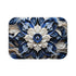 Blue porcelain tile bath mat for elegant bathroom tranquility.