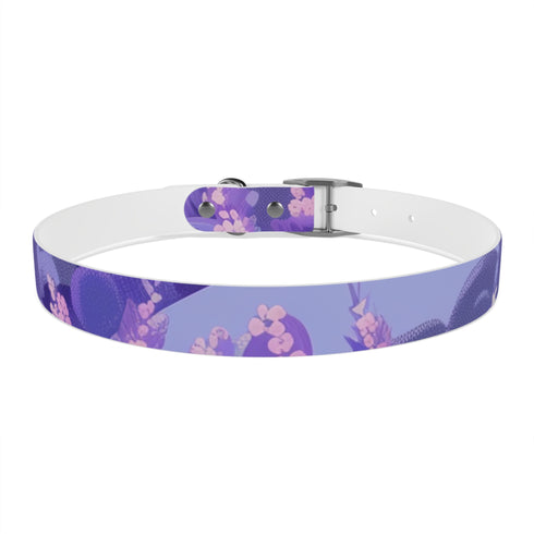 Lavender Fields Dog Collar: M size in Black Onyx pattern