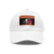 Watercolor neon baseball cap with Steve Jobs design and light brown patch.