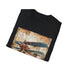 Charcoal t-shirt with vintage airplane graphic soft cotton crew neck design