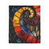 Shattered Stained Glass Forming Serpent Plush Fleece Throw Blanket