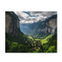 Lauterbrunnen Valley Cliff Jigsaw Puzzle with Swiss landscape and steep cliffs.