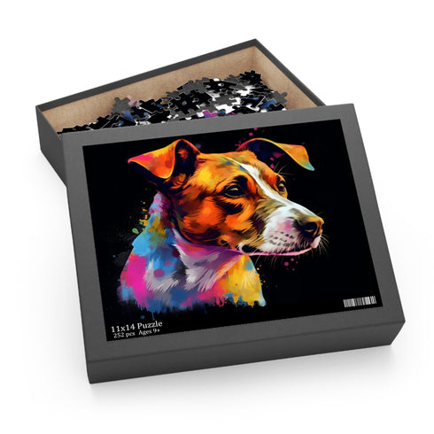 Adorable Jack Russell jigsaw puzzle for dog lovers and enthusiasts.