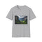 Charcoal cotton unisex crew neck t-shirt, inspired by Swiss Alps.