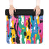 Vibrant abstract pattern rubber yoga mat, non-slip for all workouts.
