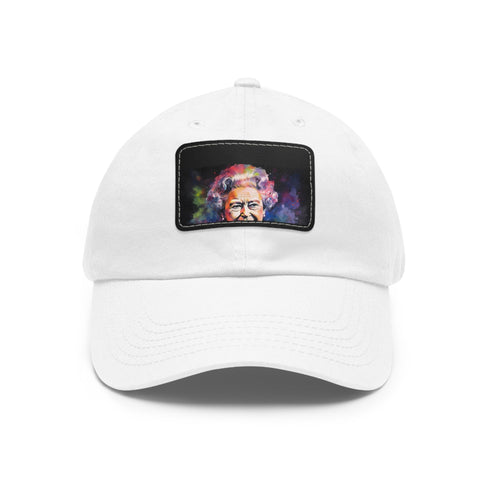 Regal Glow: Queen Elizabeth II Watercolor Neon Cap