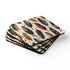 Boho Feathers Corkwood Coasters in Square One Size Summer Picks