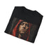 Charcoal cotton T-shirt with vibrant Eminem painting and crew neck design