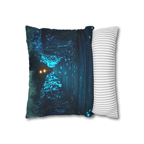 Bioluminescent Vines on a Ghost Bridge Double-Sided Square Cushion Cover