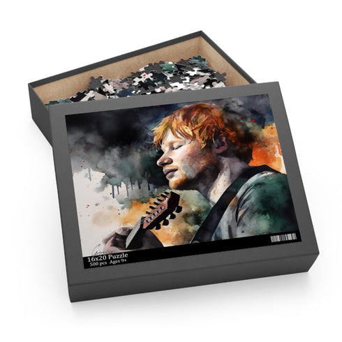 Ed Sheeran watercolor jigsaw puzzle, 10" x 8" 120 pcs