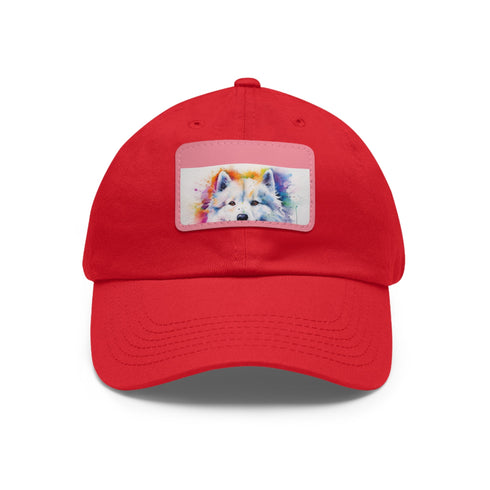 Fluffy Samoyed Snapback in White with Light Brown Patch
