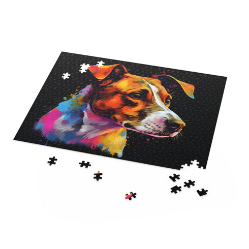 Adorable Jack Russell Terrier jigsaw puzzle, ideal for dog lovers.