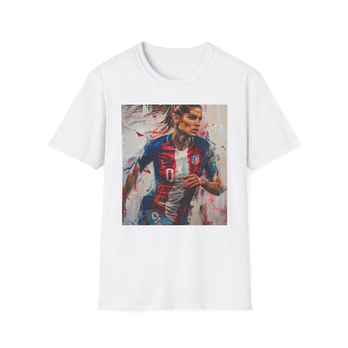Alex Morgan Soccer Painting T-shirt in Charcoal - Cotton crew neck.