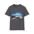 Charcoal cotton T-shirt with vibrant Galapagos Islands graphic crew neck design