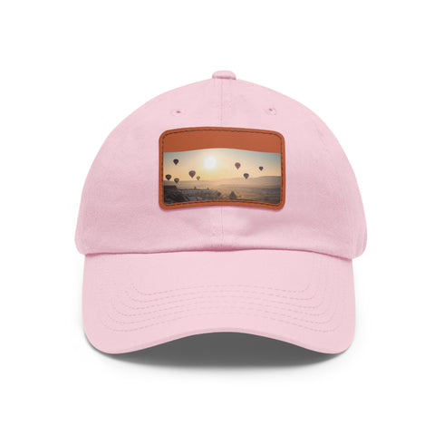 Cappadocia Dreamscape Baseball Cap in White with Light Brown Patch