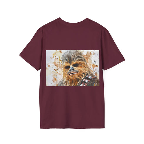 Charcoal Chewbacca watercolor t-shirt soft cotton crew neck summer style
