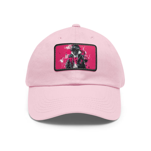 City Slicker Streetwear Cap in White with Light Brown Rectangle Patch.