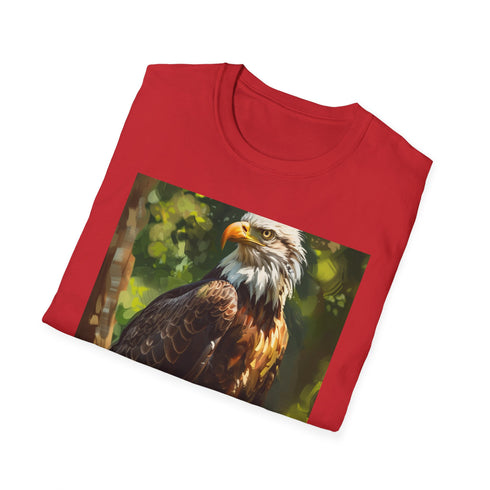 Vibrant eagle painting charcoal t-shirt, cotton crew neck, regular fit.