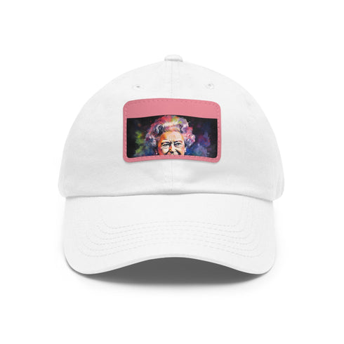 Regal Glow: Queen Elizabeth II Watercolor Neon Cap